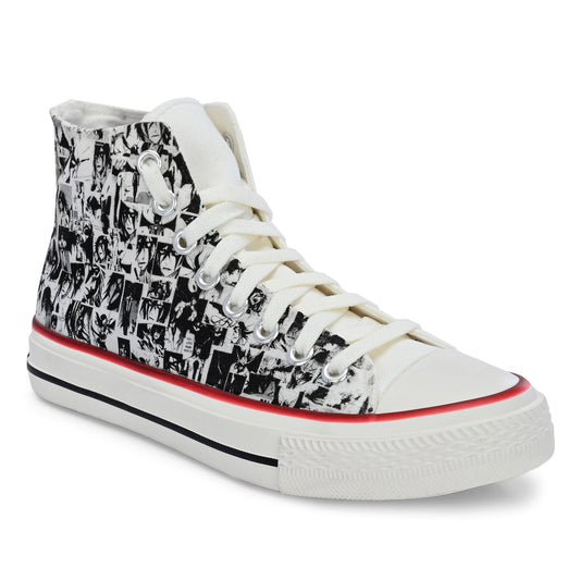 Crowcia London Anime Collage Design High Top Sneakers