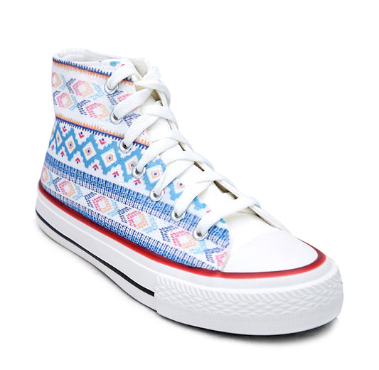 Crowcia London Bohemian Winter Design High Top Sneakers