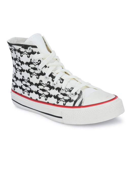 Crowcia London Black Horse Design High Top Sneakers