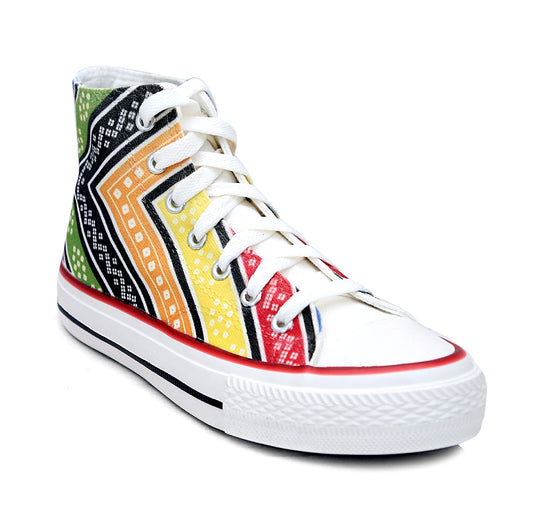 Crowcia London Bohemian Blast Design High Top Sneakers