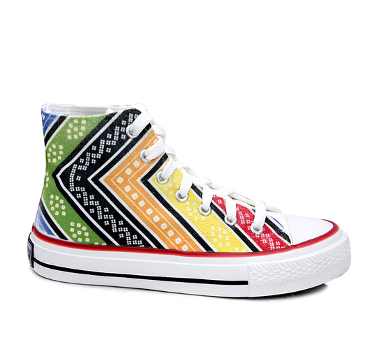 Crowcia London Bohemian Blast Design High Top Sneakers