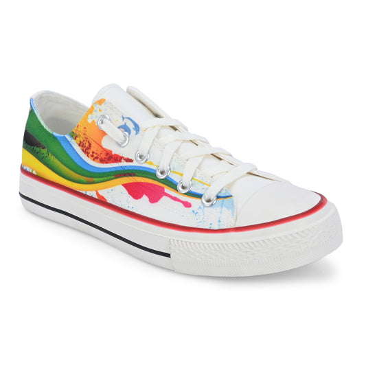 Crowcia London Colorful Wave Design Low Top Sneakers