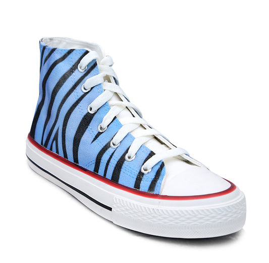Crowcia London Moon Light Zebra Design High Top Sneakers