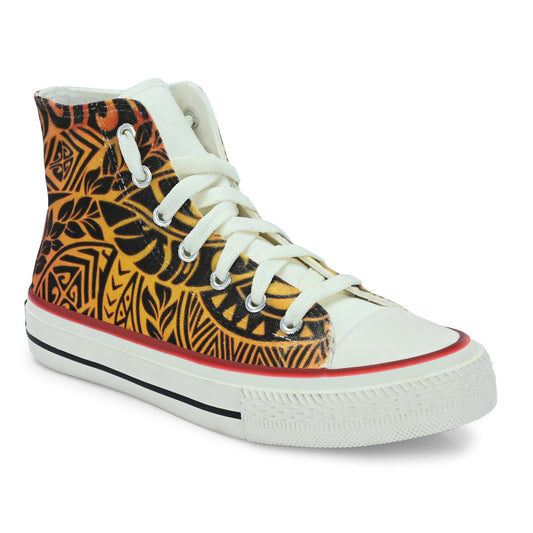 Crowcia London Mandala Craft Design High Top Sneakers