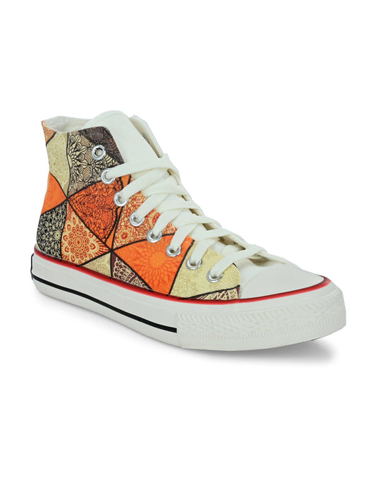 Crowcia London Mandala Tri Design High Top Sneakers