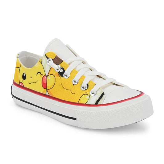 Crowcia London Pikachu Design Low Top Sneakers
