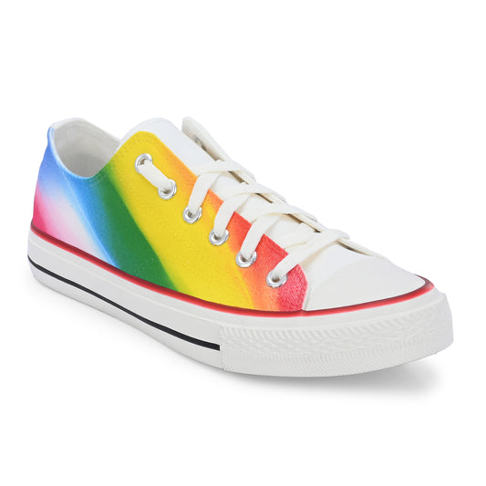 Crowcia London Rainbow Shades Design Low Top Sneakers