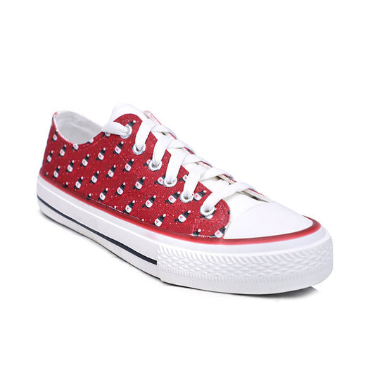 Crowcia London Red Bear Design Low Top Sneakers