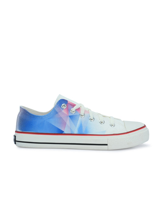 Crowcia London Shades of Blue Design Low Top Sneakers
