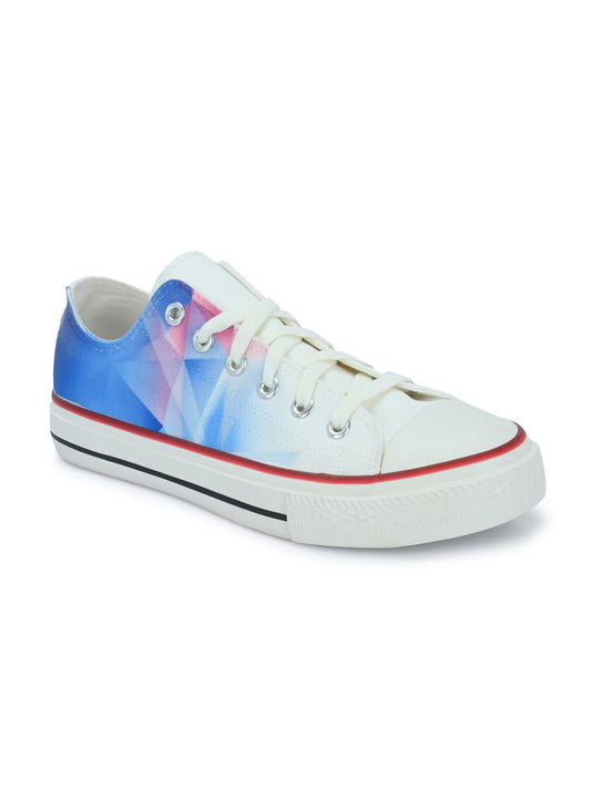 Crowcia London Shades of Blue Design Low Top Sneakers