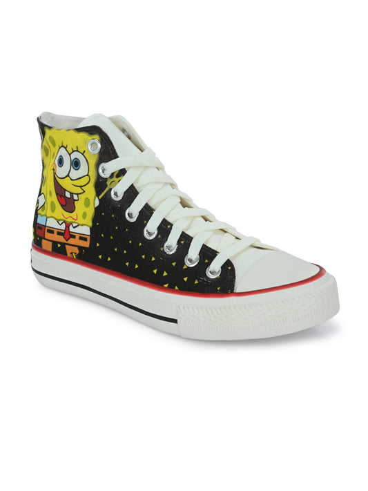 Crowcia London Sponge BOB Design High Top Sneakers
