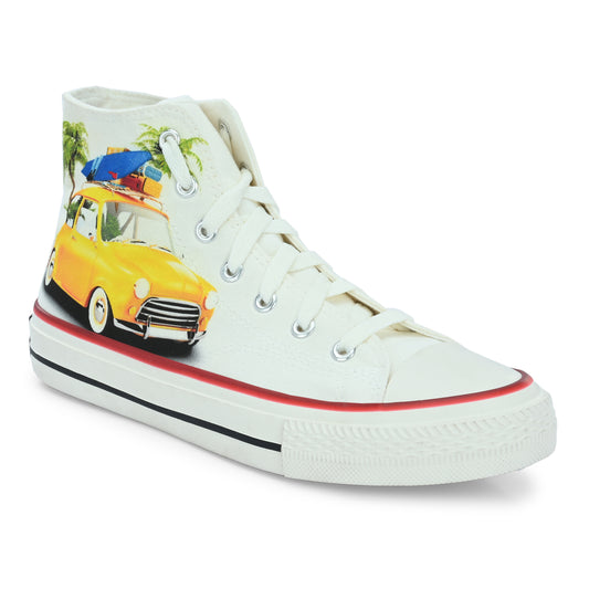 Crowcia London Surfing Time Design High Top Sneakers