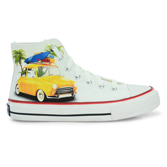 Crowcia London Surfing Time Design High Top Sneakers