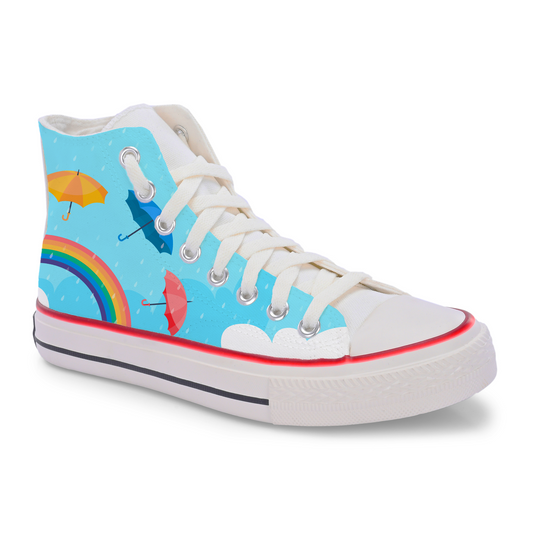 Crowcia London Umbrella Rainbow High Top Sneakers
