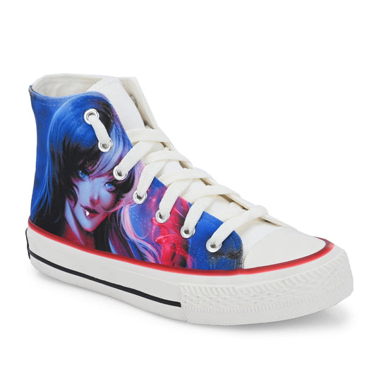 Crowcia London Katsu Anime Girl Design High Top Sneakers
