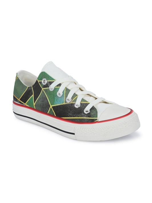 Crowcia London Green Marvel Design Low Top Sneakers