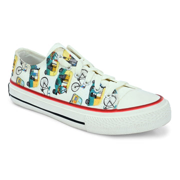 Crowcia London Auto Wala Design Low Top Sneakers