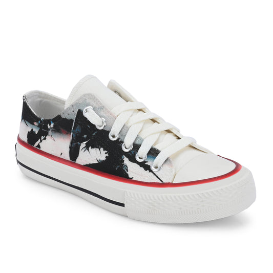 Crowcia London Black Rock Shooter Design Low Top Sneakers