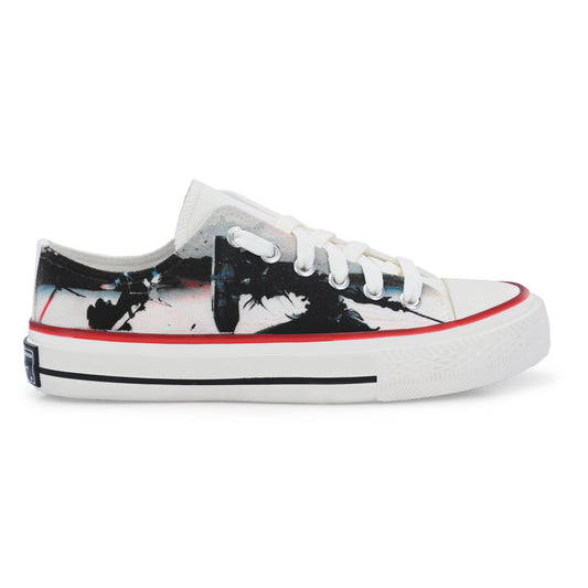 Crowcia London Black Rock Shooter Design Low Top Sneakers