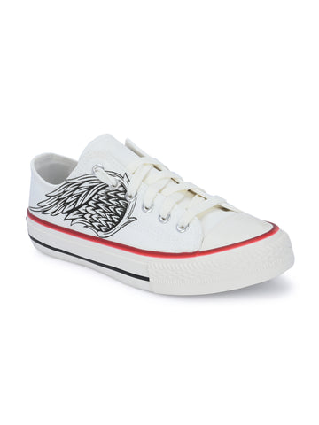 Crowcia London Black Wings Design Low Top Sneakers