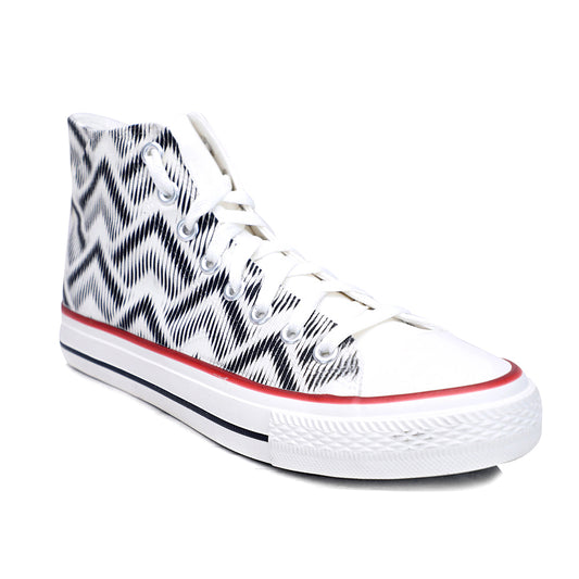 Crowcia London Black & White High Top Sneakers