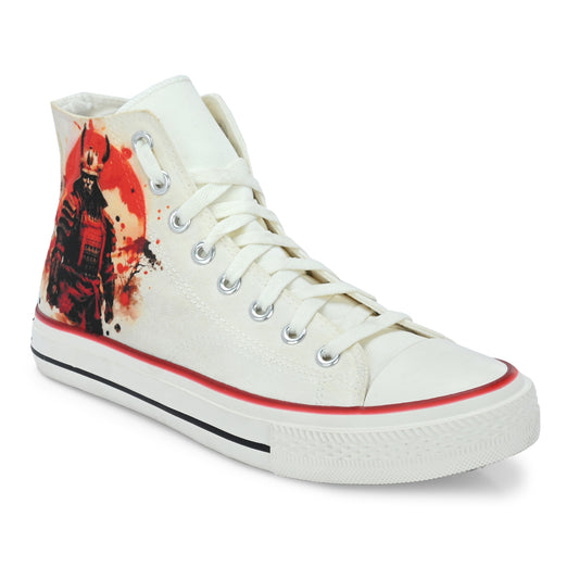 Crowcia London Blood Samurai Design High Top Sneakers