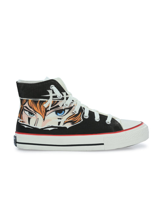 Crowcia London Blue Eyes Design High Top Sneakers