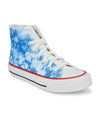 Crowcia London Blue Tie-dye Design High Top Sneakers