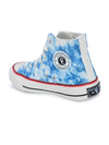 Crowcia London Blue Tie-dye Design High Top Sneakers