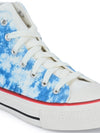 Crowcia London Blue Tie-dye Design High Top Sneakers