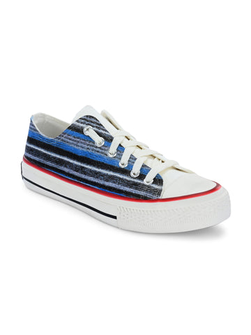 Crowcia London Blue Velvet Design Low Top Sneakers