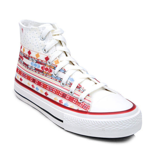 Crowcia London Bohemian Christmas Design High Top Sneakers