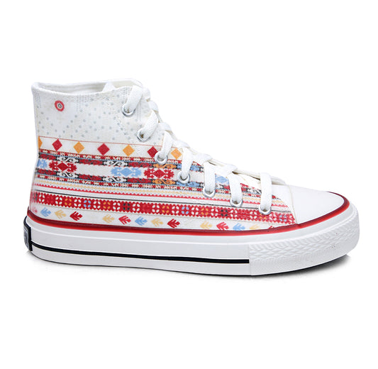 Crowcia London Bohemian Christmas Design High Top Sneakers