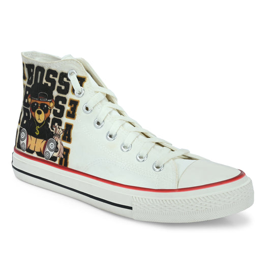 Crowcia London Boss Bear Design High Top Sneakers