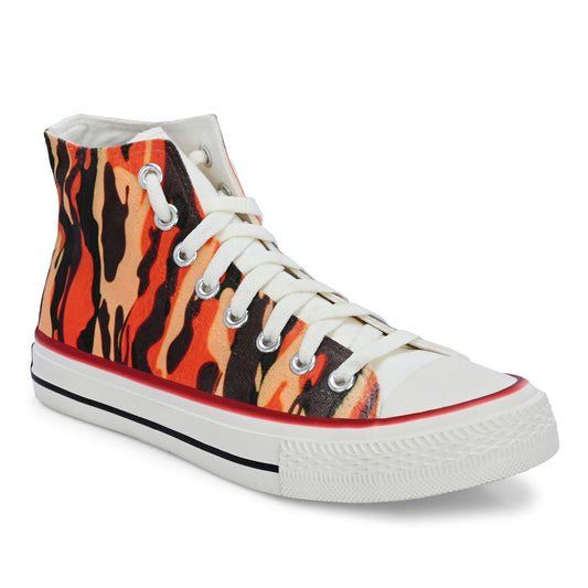 Crowcia London Camouflage Melted Design High Top Sneakers