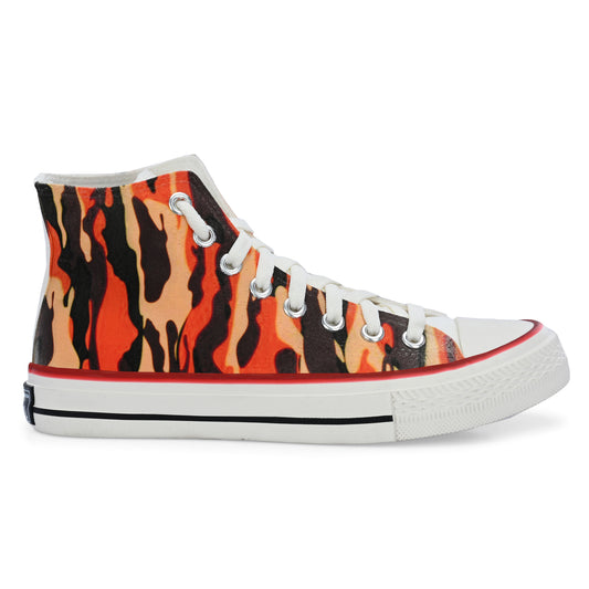 Crowcia London Camouflage Melted Design High Top Sneakers