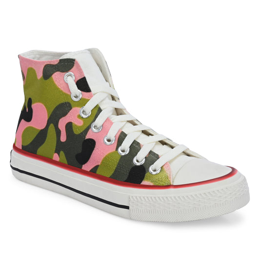 Crowcia London Camouflage Multi Design High Top Sneakers