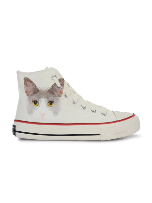 Crowcia London Cats Eye Design High Top Sneakers