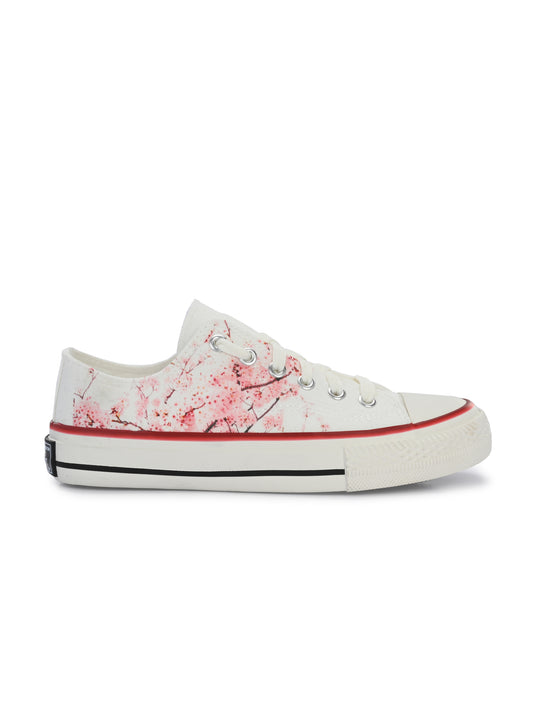 Crowcia London Cherry Blossom Design Low Top Sneakers