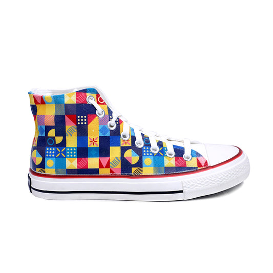 Crowcia London Cube Art Design High Top Sneakers