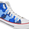 Crowcia London Camouflage Blue Design High Top Sneakers