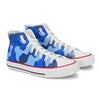 Crowcia London Camouflage Blue Design High Top Sneakers