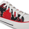 Crowcia London Red Snake Design Low Top Sneakers