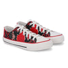 Crowcia London Red Snake Design Low Top Sneakers