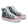 Crowcia London Flash Blue Design High Top Sneakers