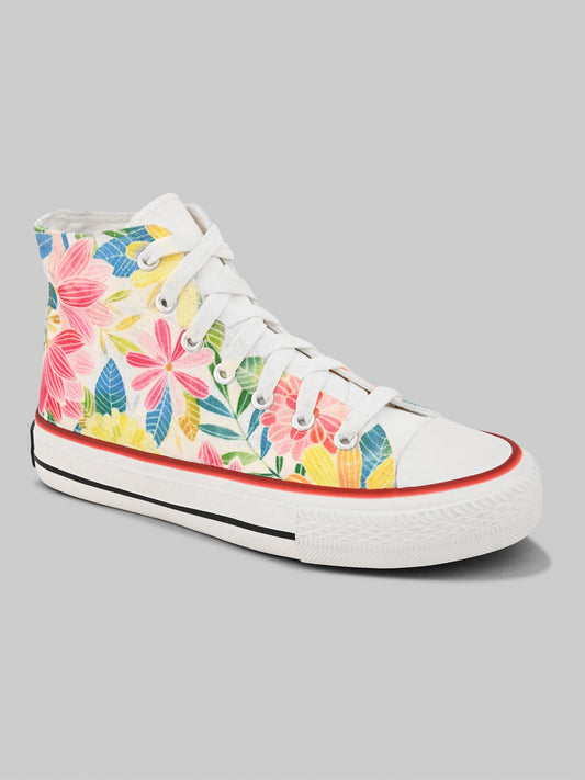 Crowcia London Daisies Design High Top Sneakers