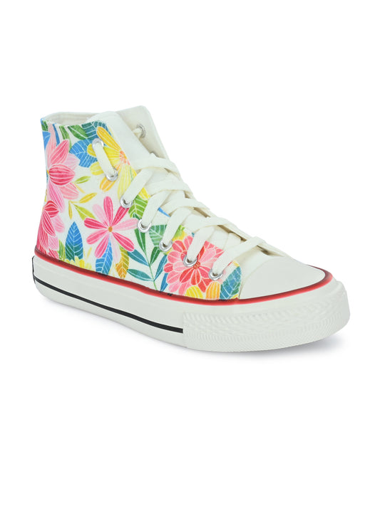 Crowcia London Daisies Design High Top Sneakers