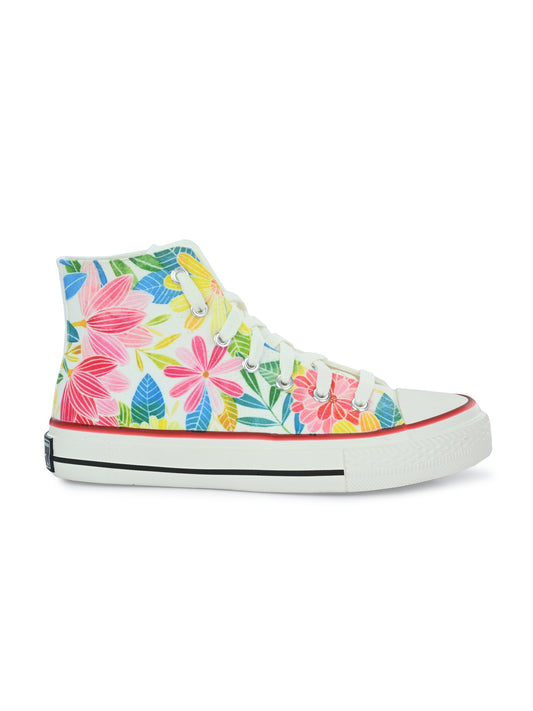 Crowcia London Daisies Design High Top Sneakers