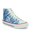 Crowcia London Denim Knots Design High Top Sneakers