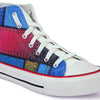 Crowcia London Denim Red Design High Top Sneakers